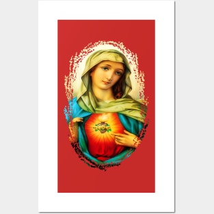 Immaculate Heart of Virgin Mary Catholic Saint A-101521 Posters and Art